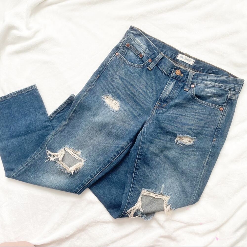 Madewell Boyjean ripped jeans distressed denim size 26